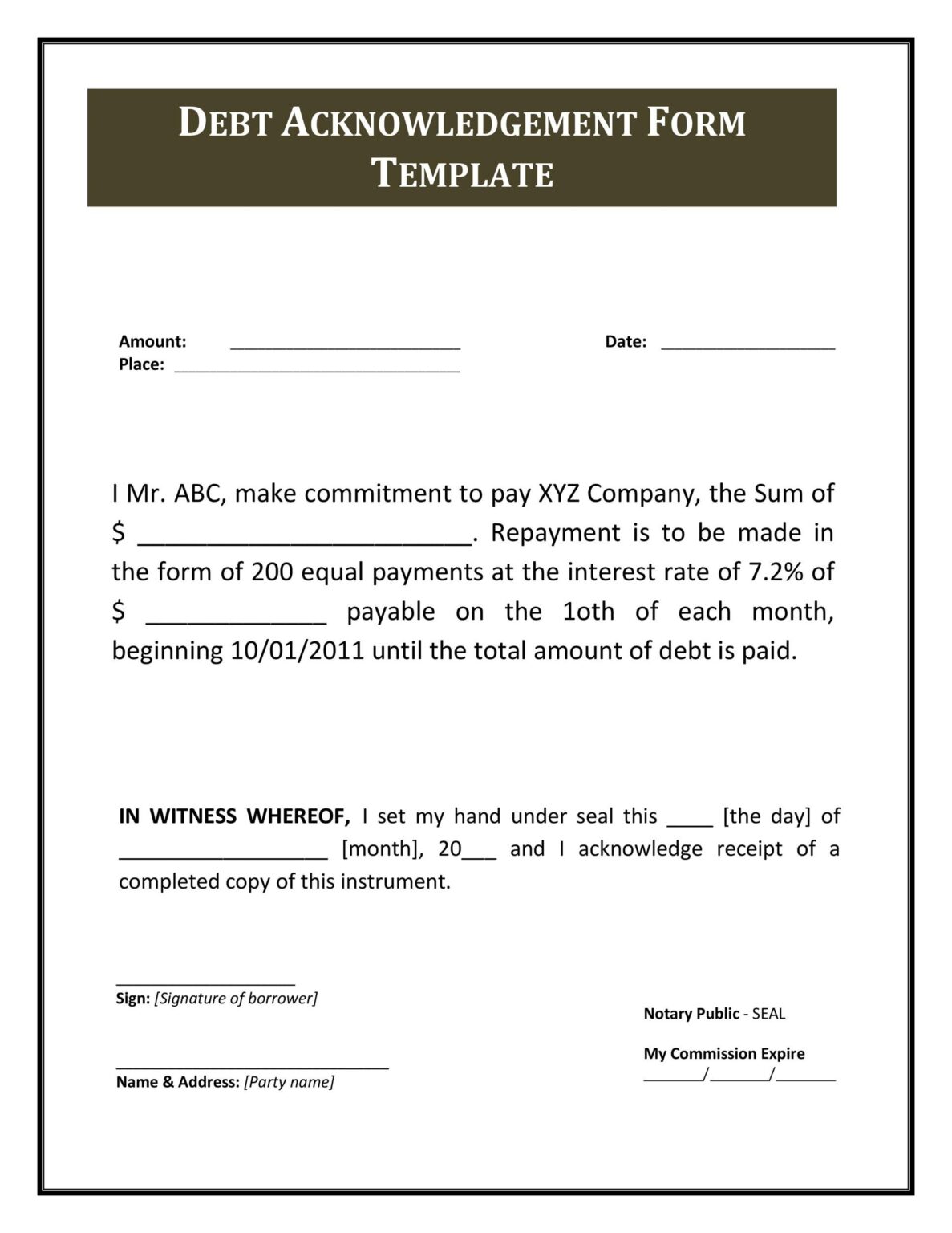 41 Free IOU Templates I Owe You TemplateLab - Fillable Form 2025