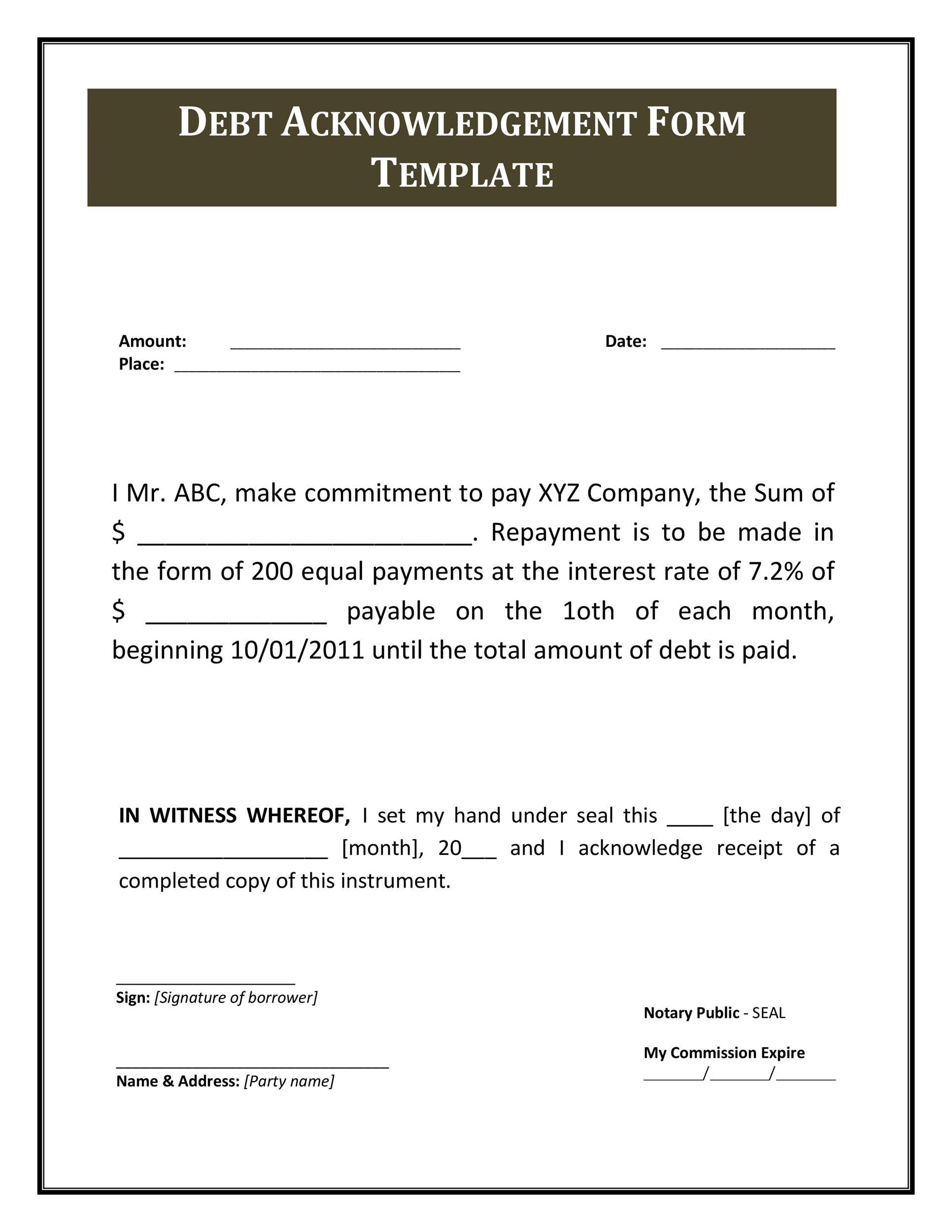 41 Free IOU Templates I Owe You TemplateLab Fillable Form 2024