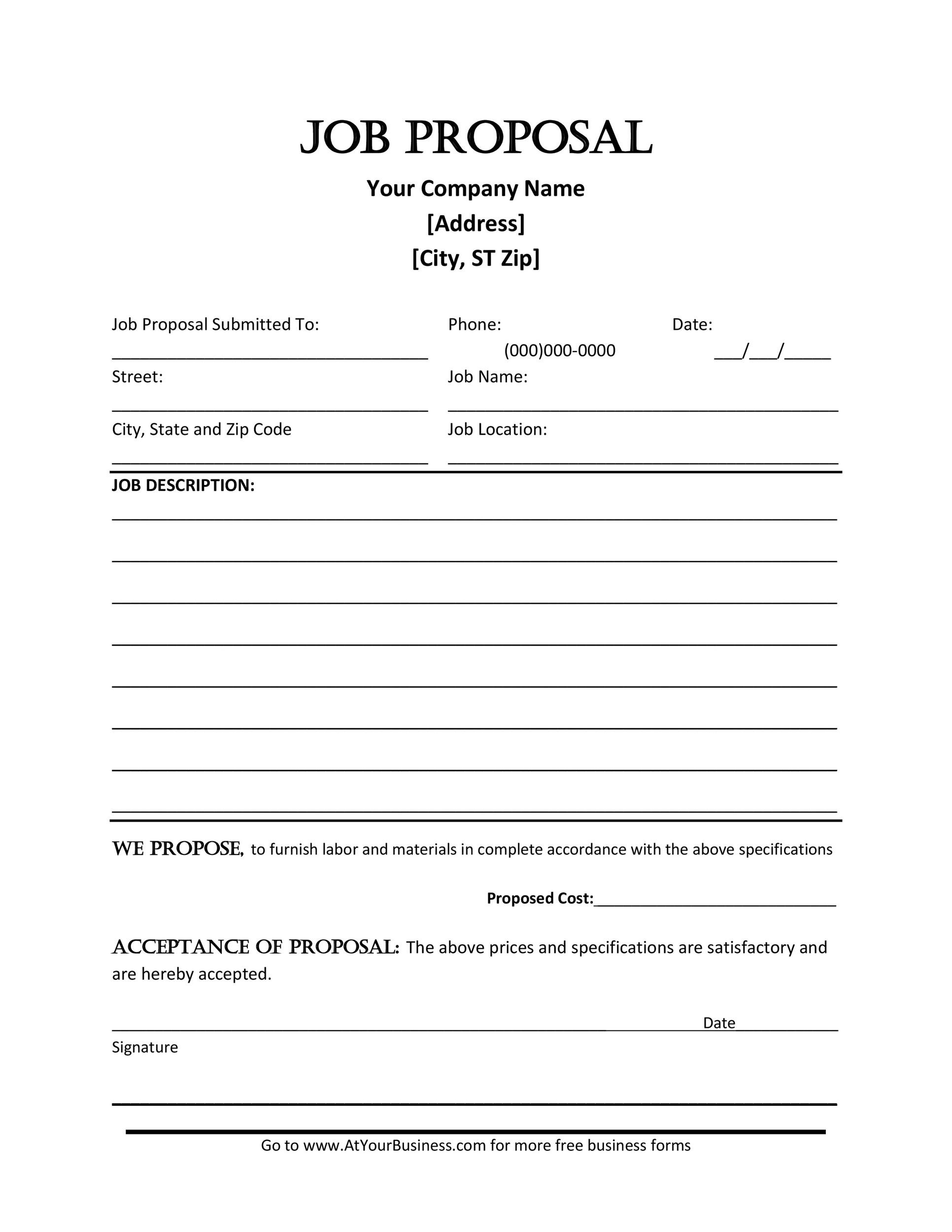 43 Best Job Proposal Templates Free Download TemplateLab