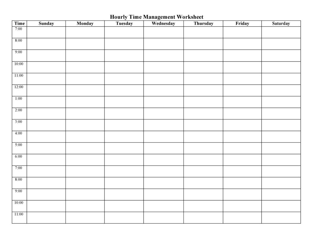 Printable Hourly Weekly Planner