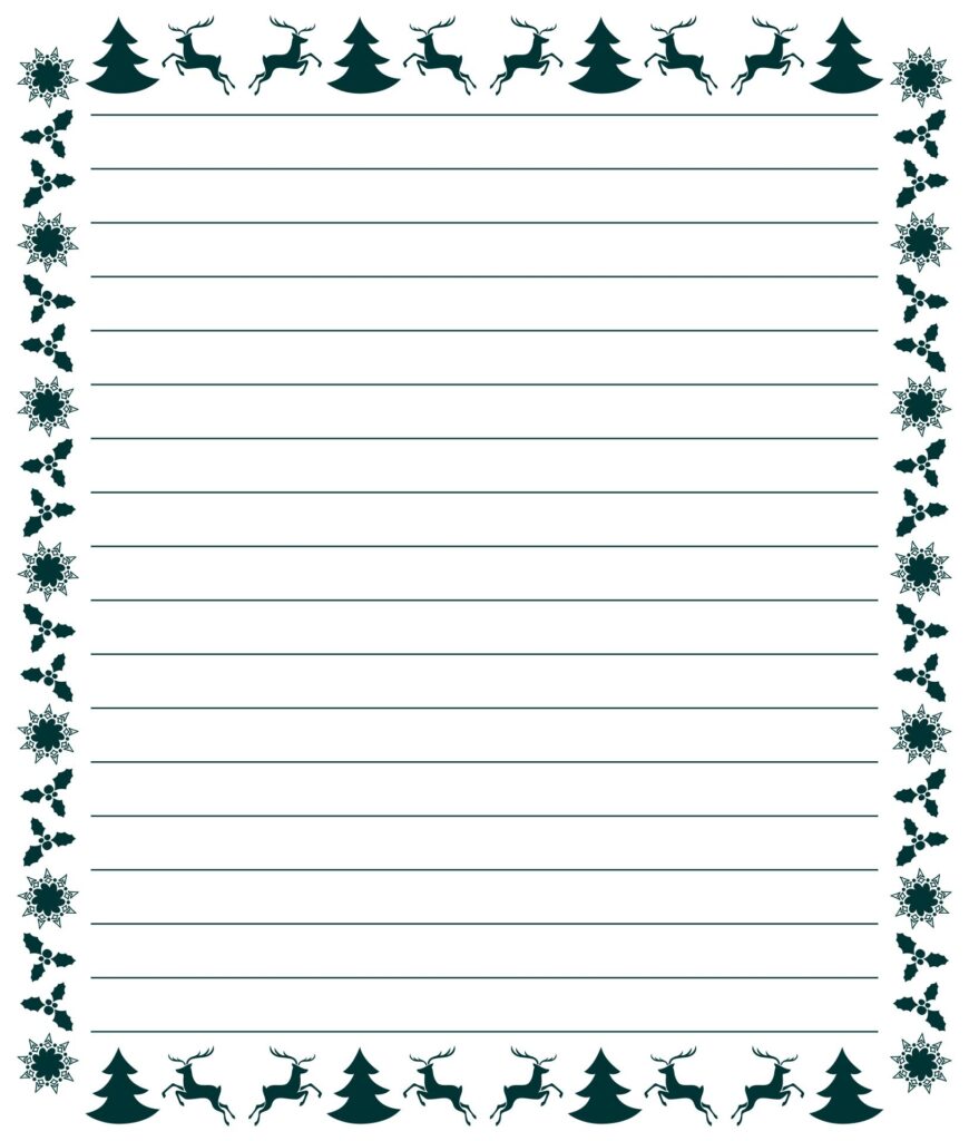 5 Best Free Printable Christmas Border Lined Writing Paper Printablee