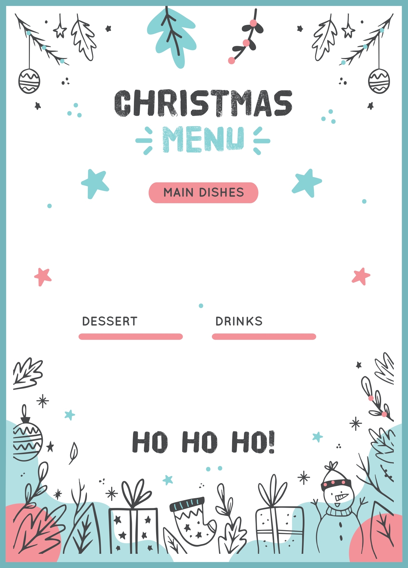 5 Best Free Printable Christmas Dinner Menu Templates Printablee