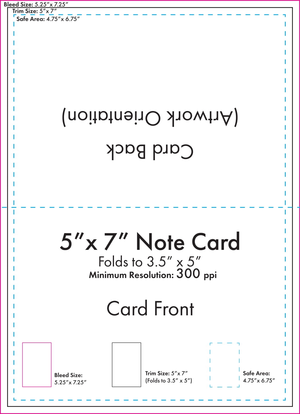 5 X 7 Note Card Template U S Press