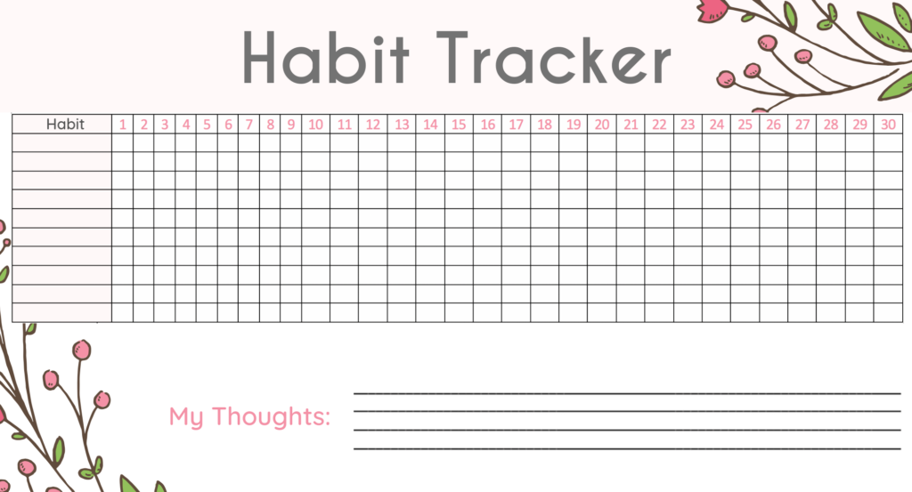 Habit Tracker Printable Bullet Journal