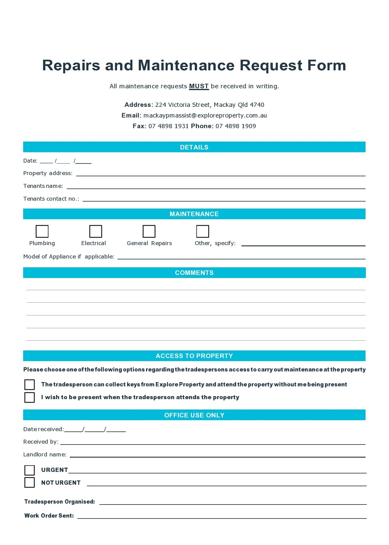 54 Maintenance Request Form Templates Free TemplateLab