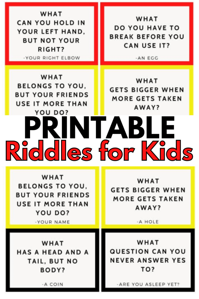 Riddles For Kids Printable