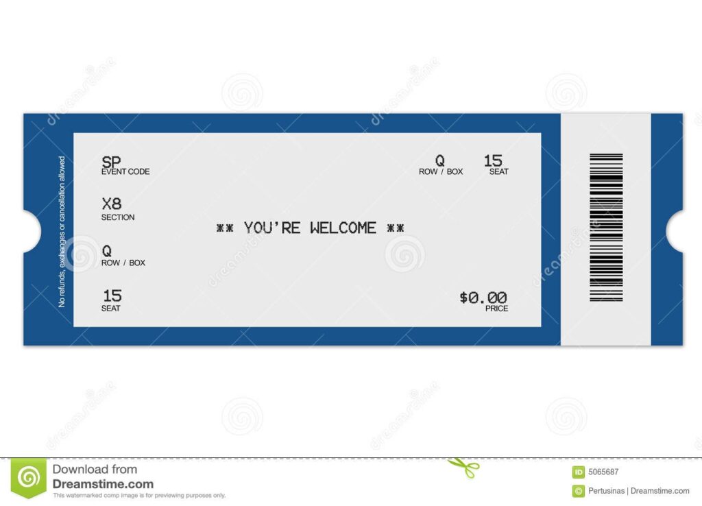 Printable Blank Concert Ticket Template