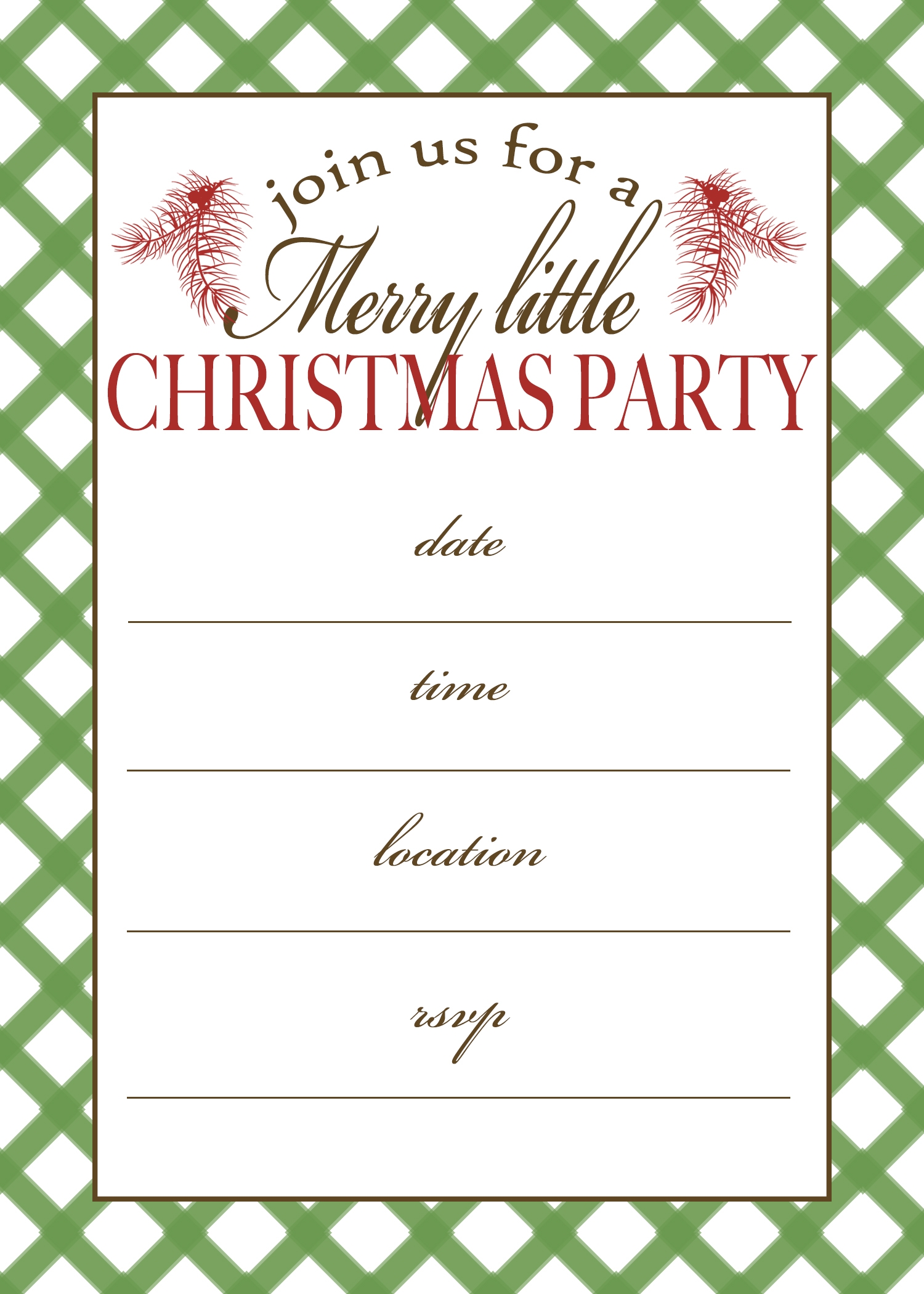 7 Best Free Printable Christmas Invitation Templates Printablee