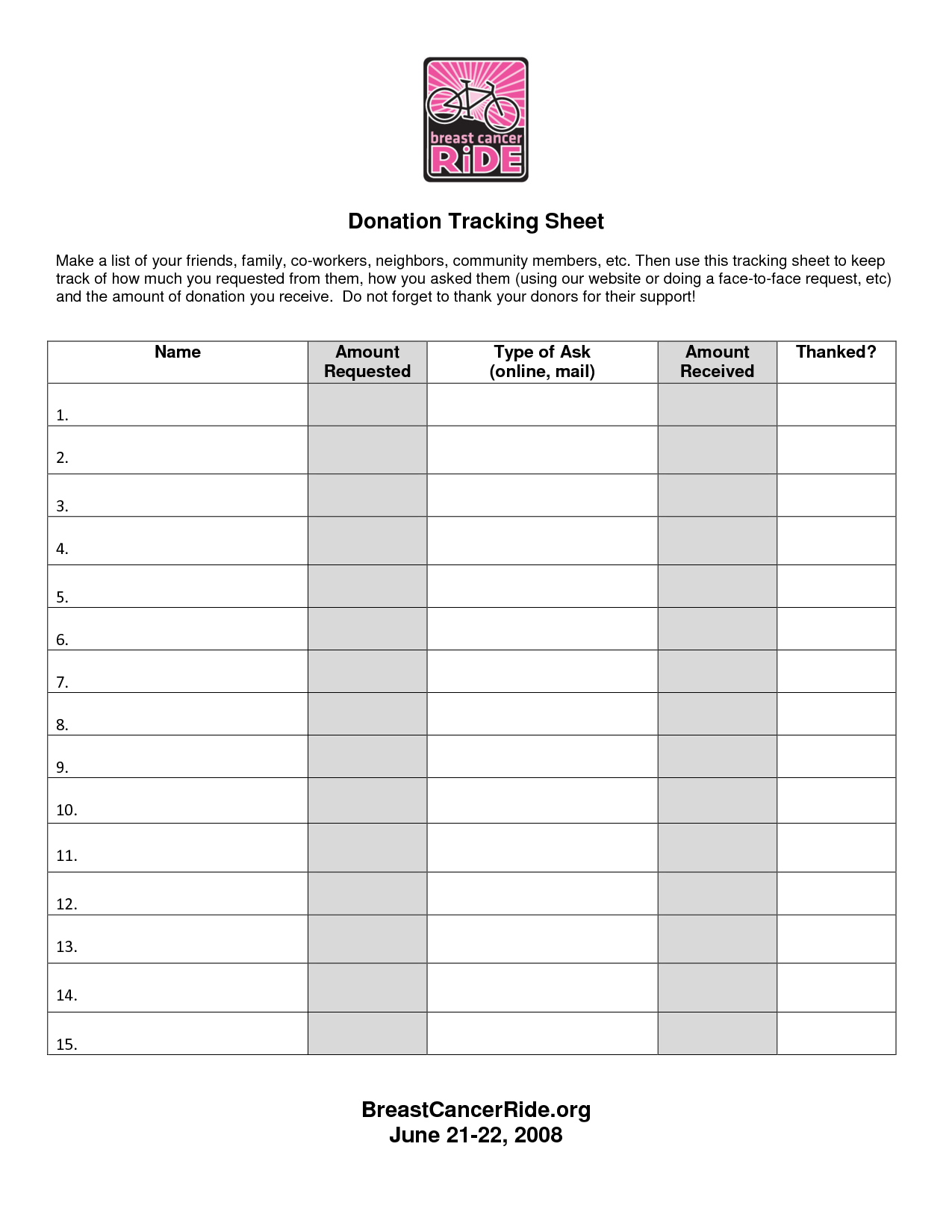 8 Best Donation List Template Printable List Template Template Printable Spreadsheet Template