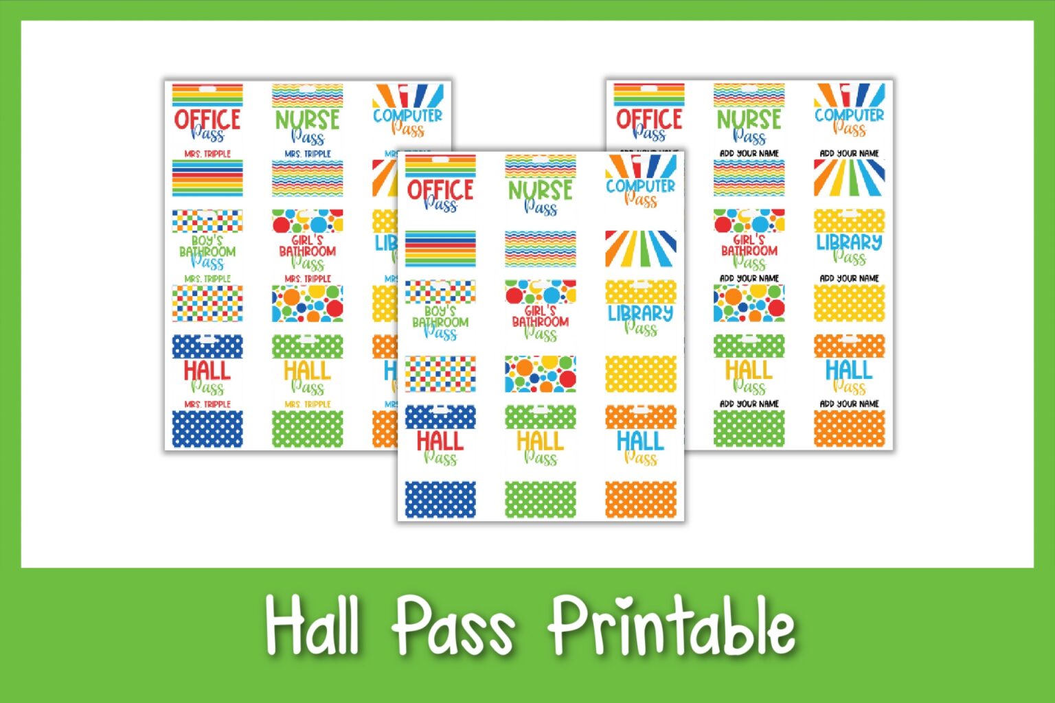 9 Free Hall Pass Printable Designs - Fillable Form 2023