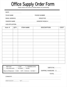 9 Retail Order Form Templates No Free Word PDF Excel Format Downloads ...