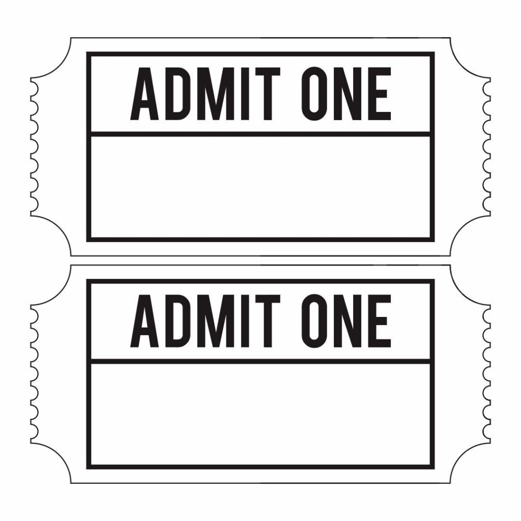 Admit One Ticket Template Printable Ticket Template Ticket Template Printable Ticket Template Free