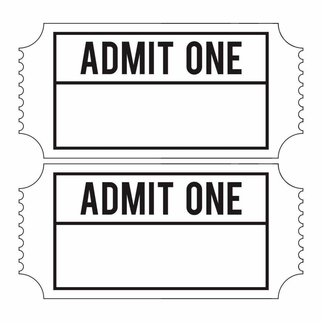 Admit One Ticket Template Printable Ticket Template Ticket Template