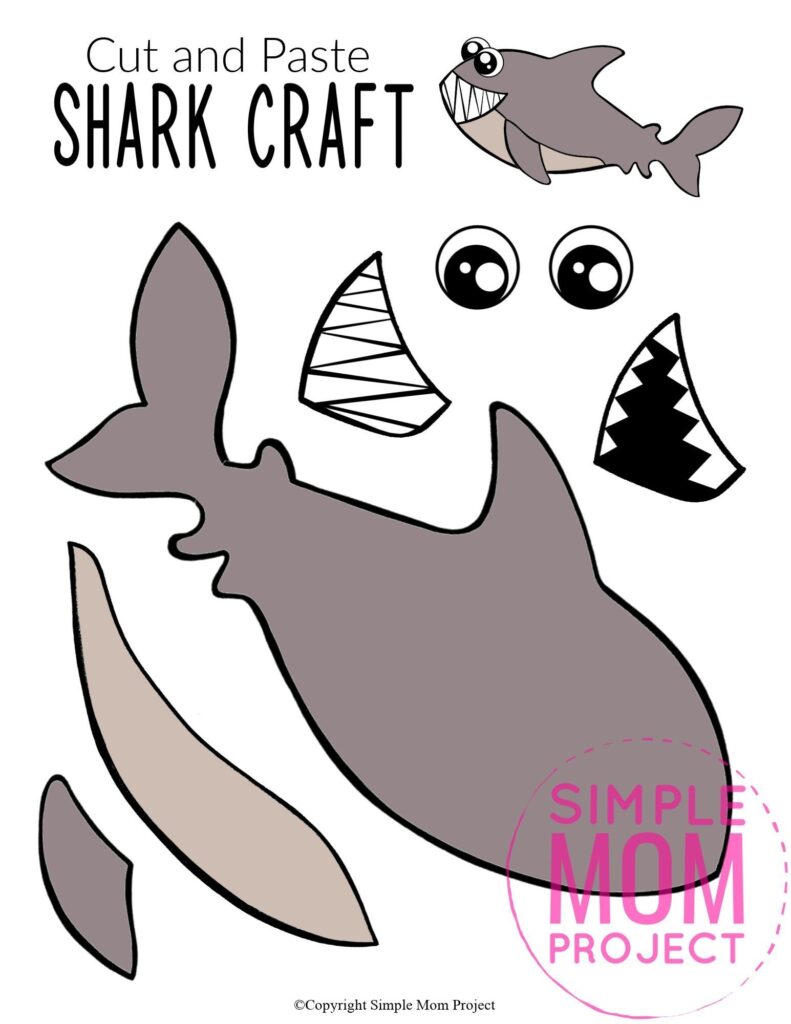 Adorable Shark Craft For Kids With Free Template