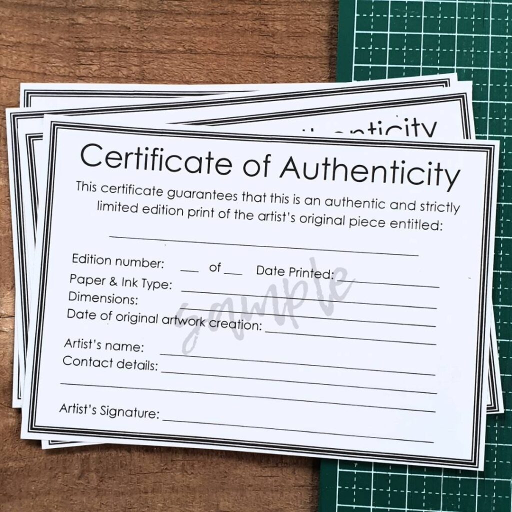 Free Blank Certificate Of Authenticity Template Word Apple Pages
