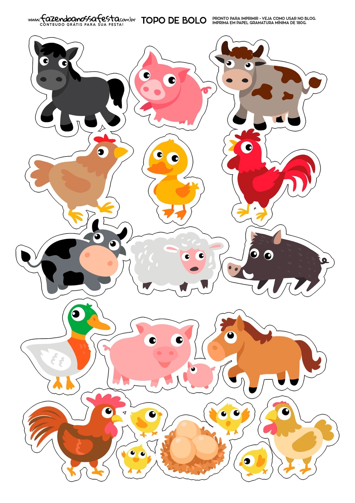 Baby Farm Animals Free Printable Cake Toppers Oh My Baby 