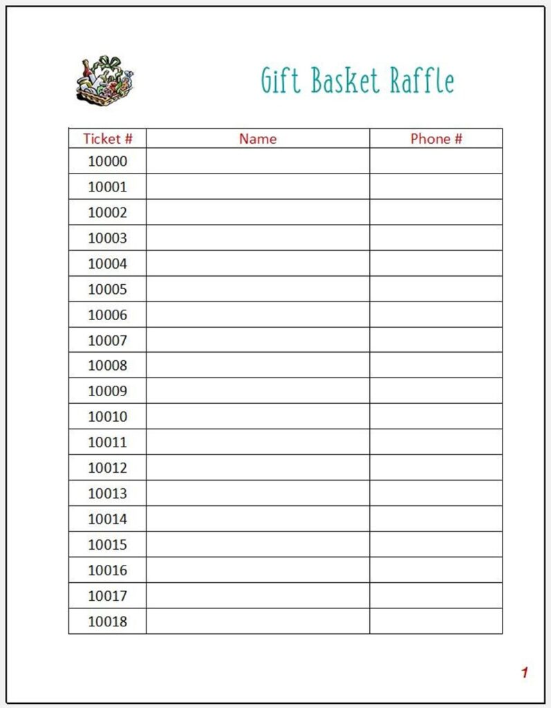 Basket Raffle Easy Ticket Spreadsheet And Signs Etsy de