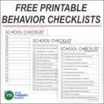 Behavior Checklist For Students Your Therapy Source