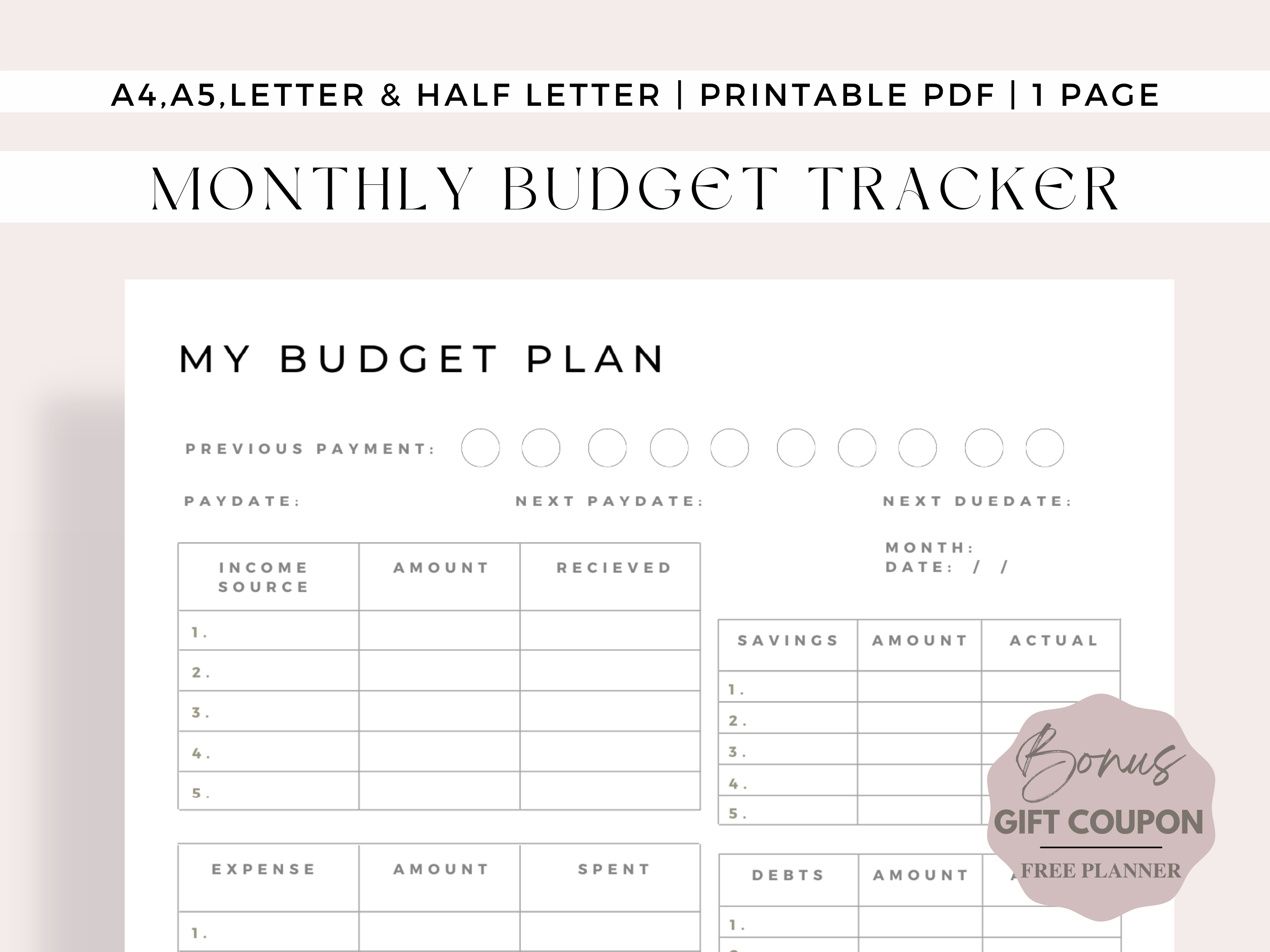 Biweekly Paycheck Budget Tracker C Grafik Von PlannersByBee Creative Fabrica