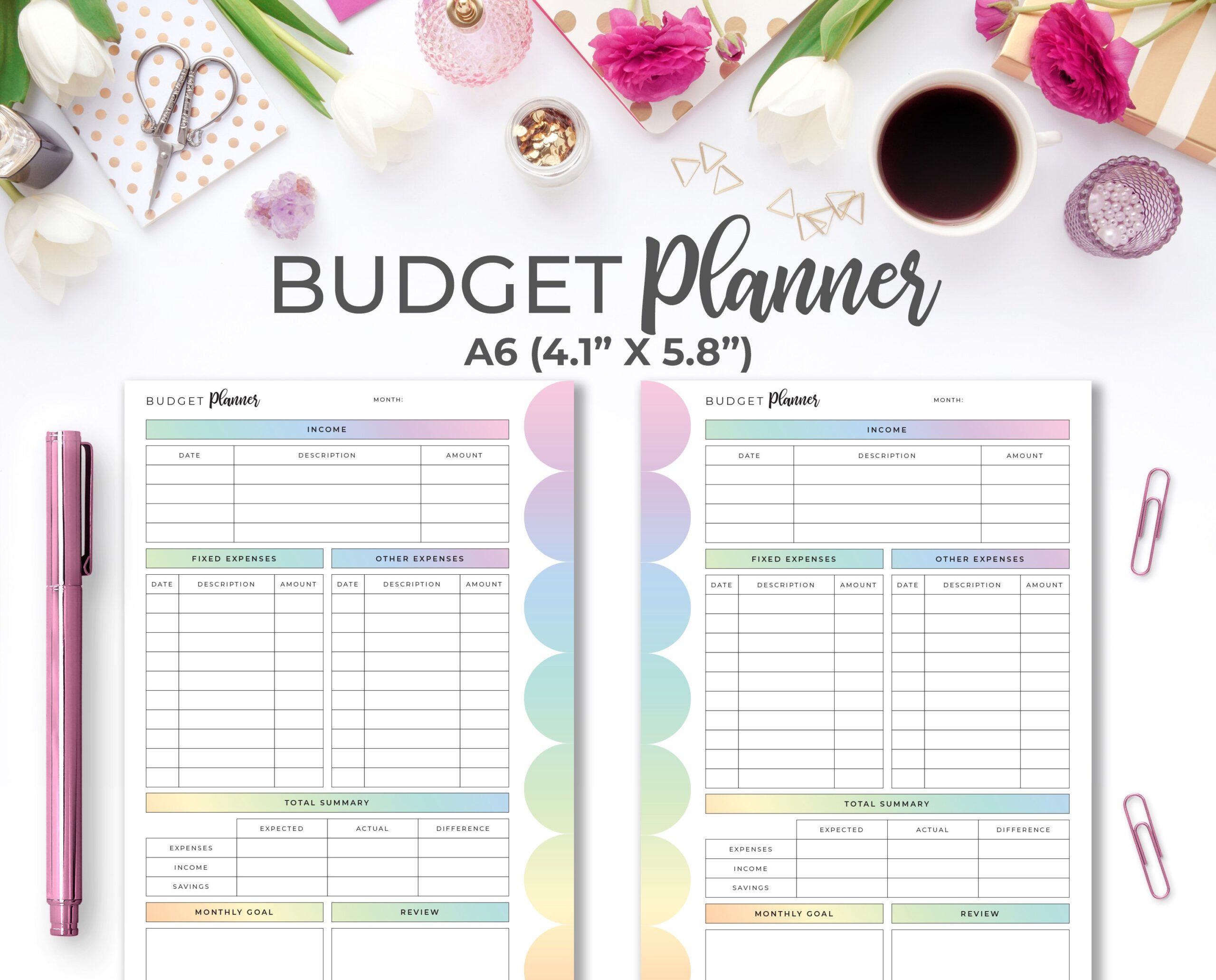 Budget Planner A6 Insert Printable A6 Printable Budget Etsy de