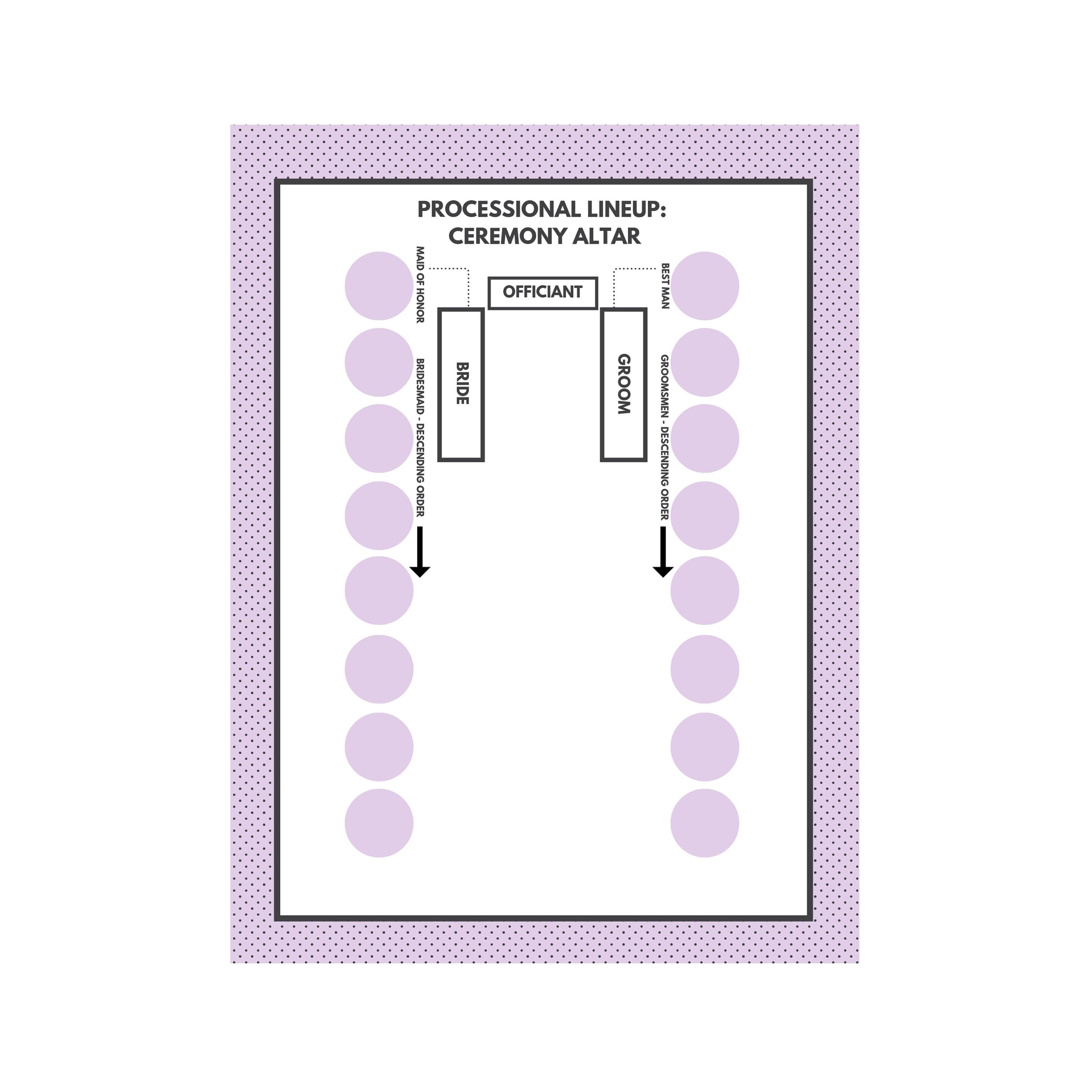 Ceremony Lineup Wedding Processional Template Wedding Etsy