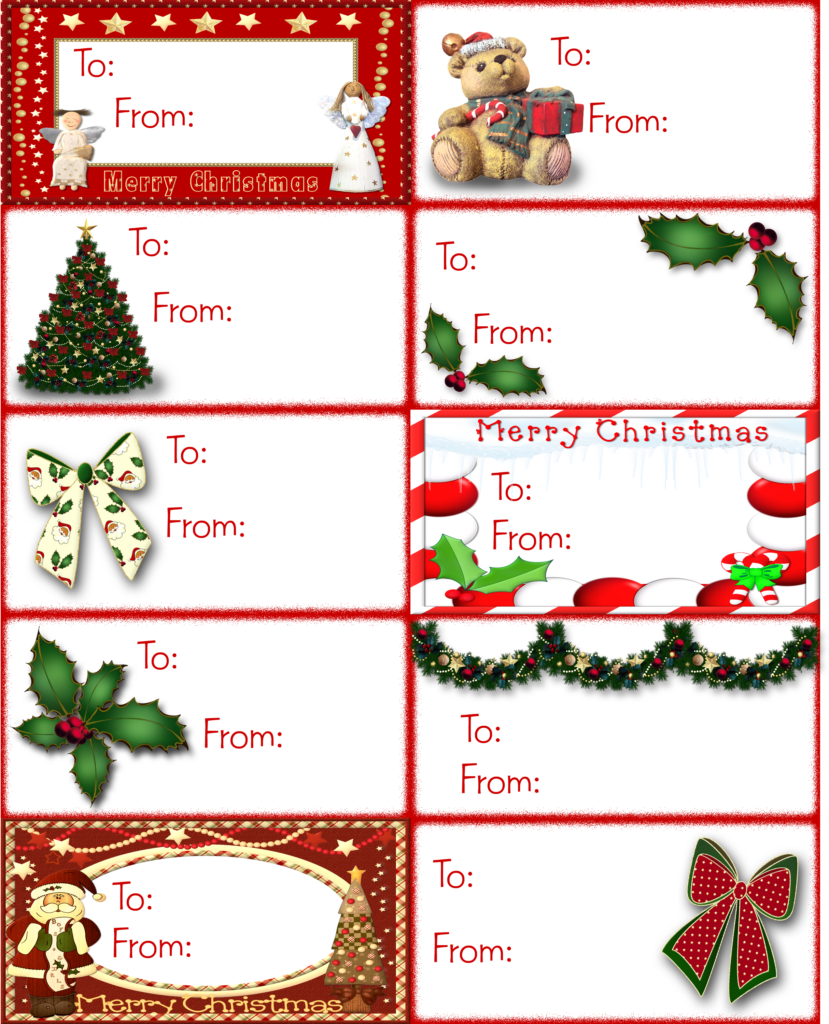 Christmas Gift Tags Template Printable