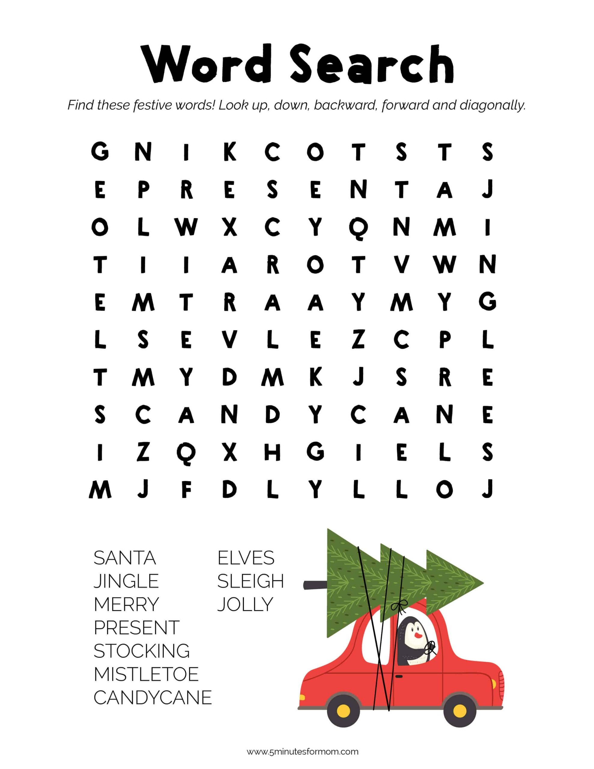 Christmas Printable Activities For Kids 5 Minutes For Mom