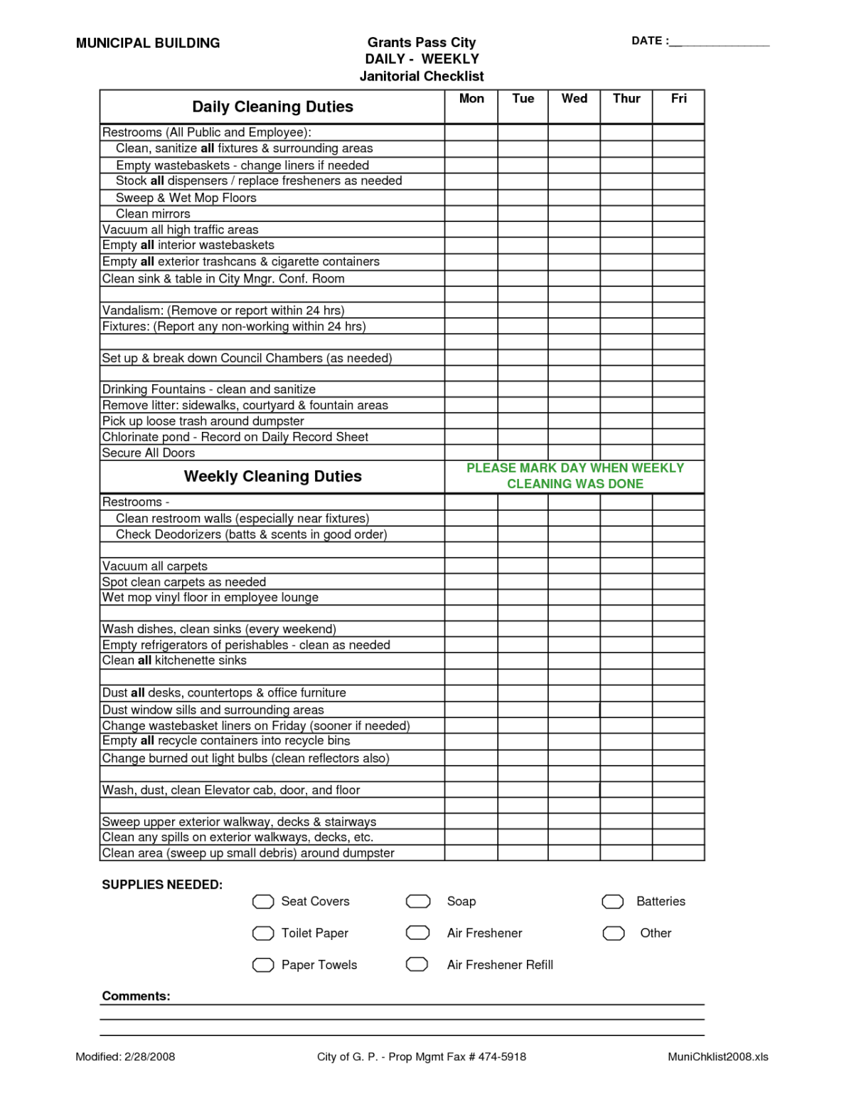 Cleaning Cheklist Cleaning Checklist Template Cleaning Business