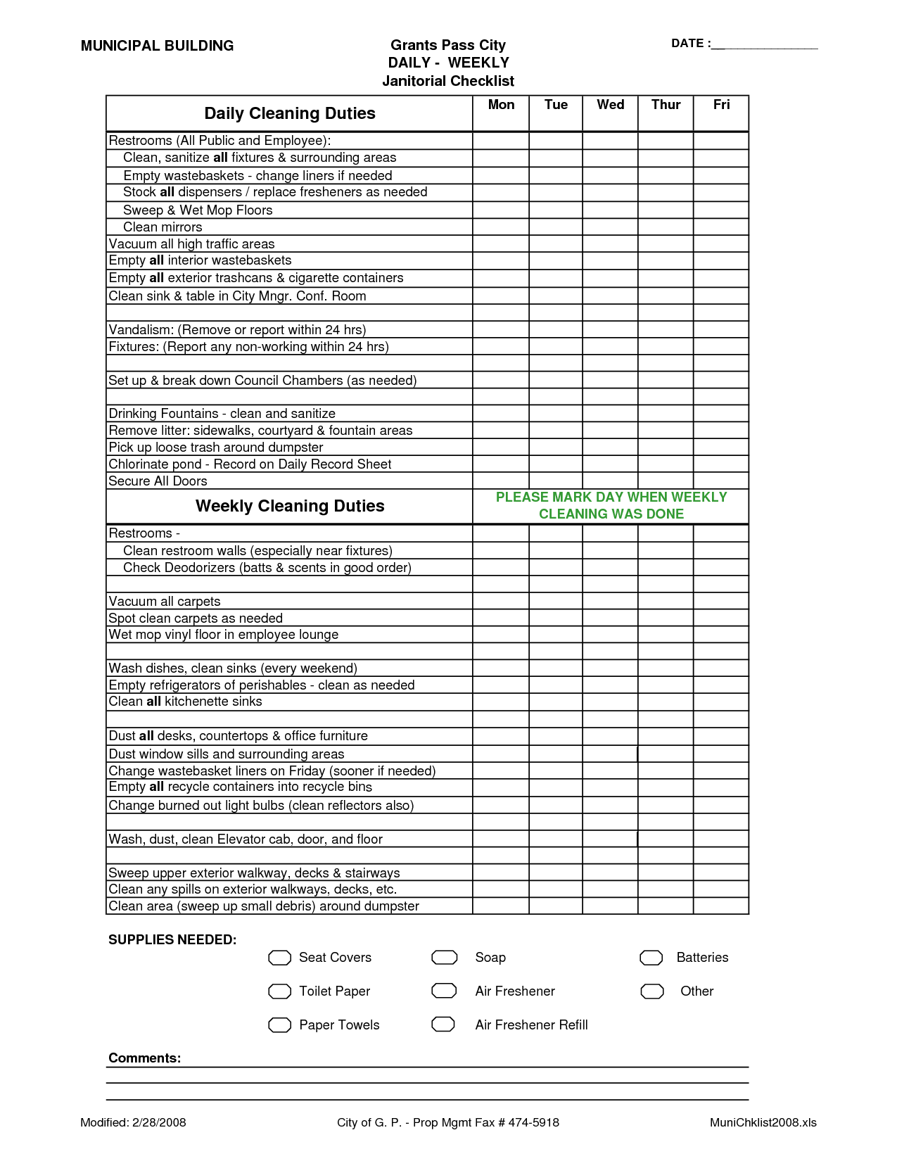 Cleaning Cheklist Cleaning Checklist Template Cleaning Business Cleaning List