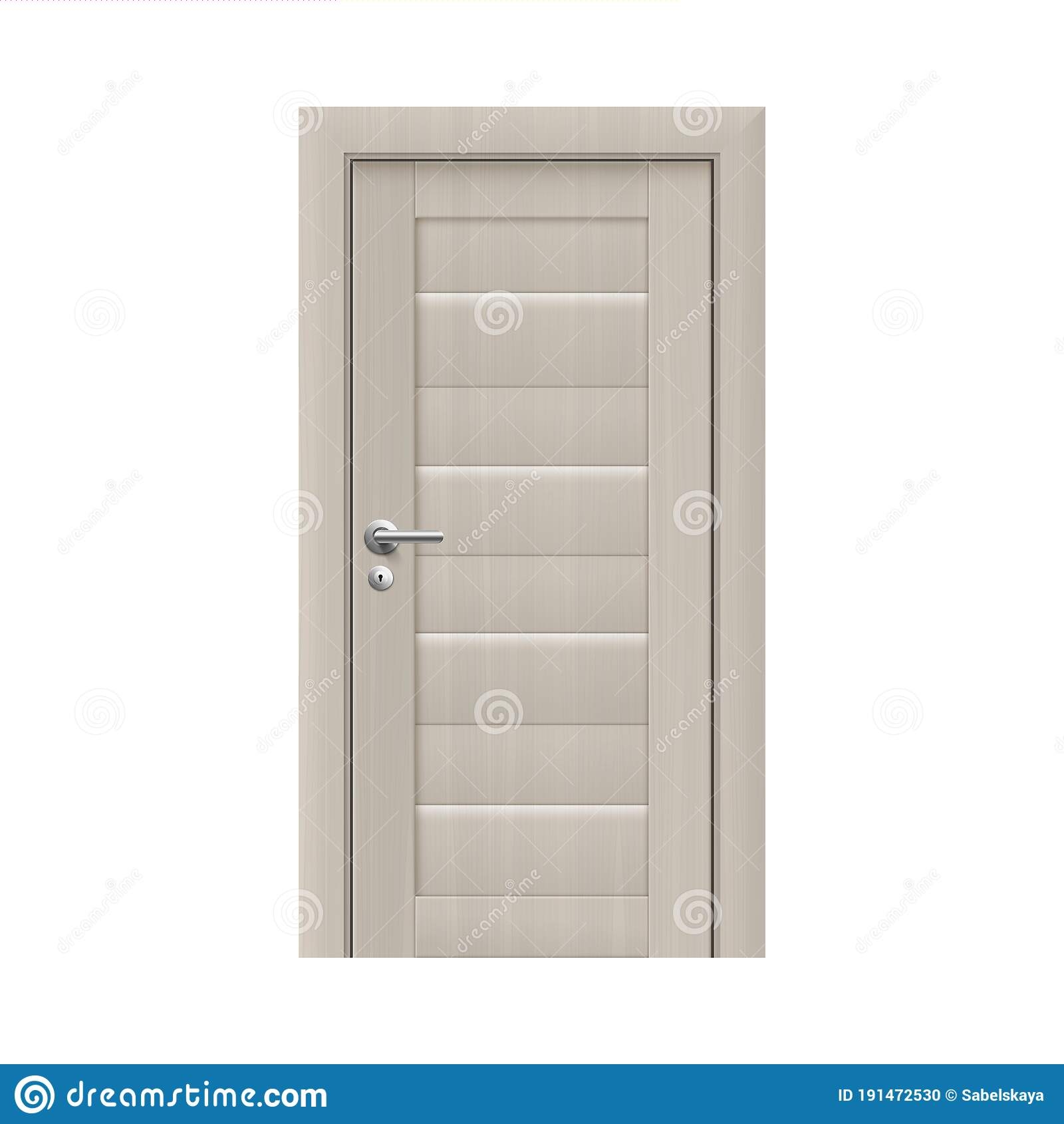 Closed Building Interior Door Template Realistic Vector Illustration Isolated Stock Vector Illustration Of Element Close 191472530