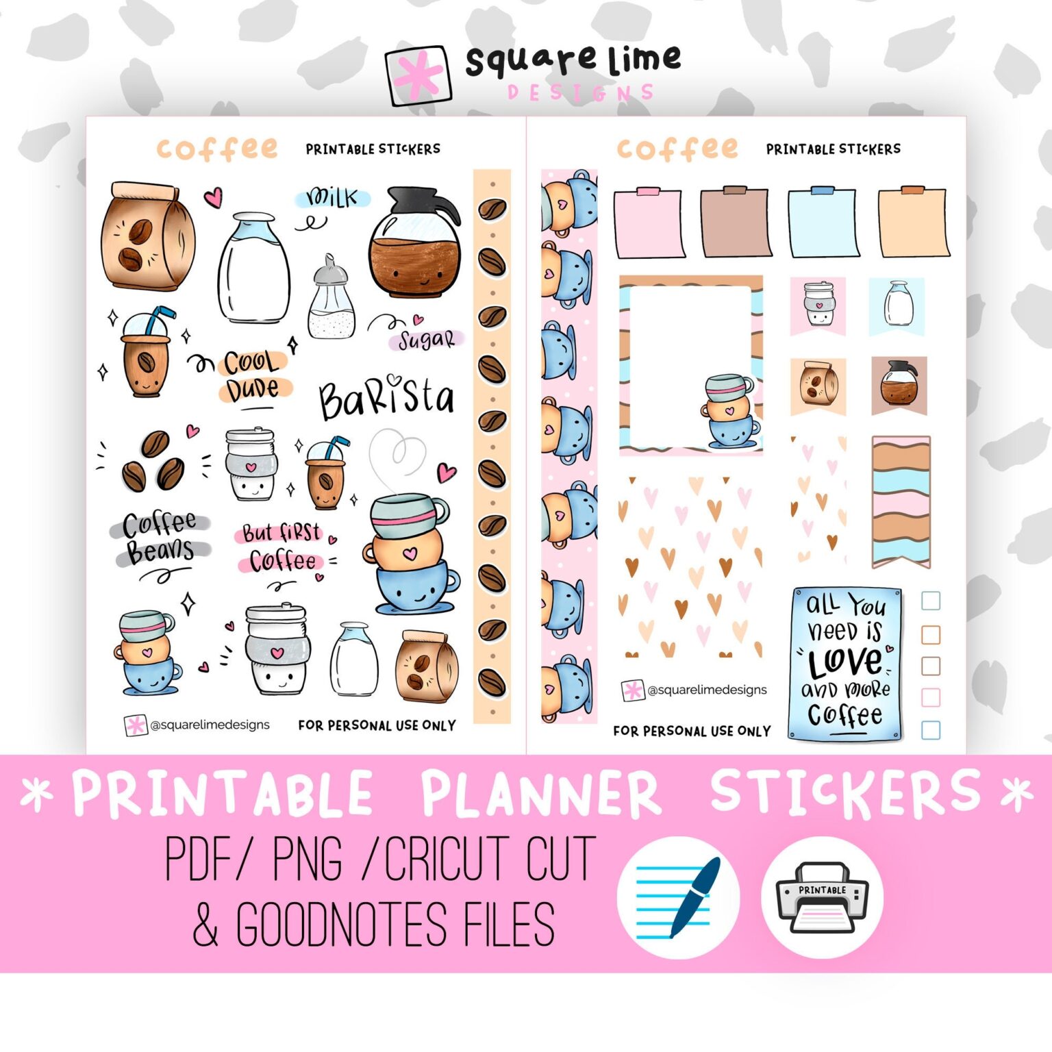 Bullet Journal Printables Stickers Fillable Form 2023