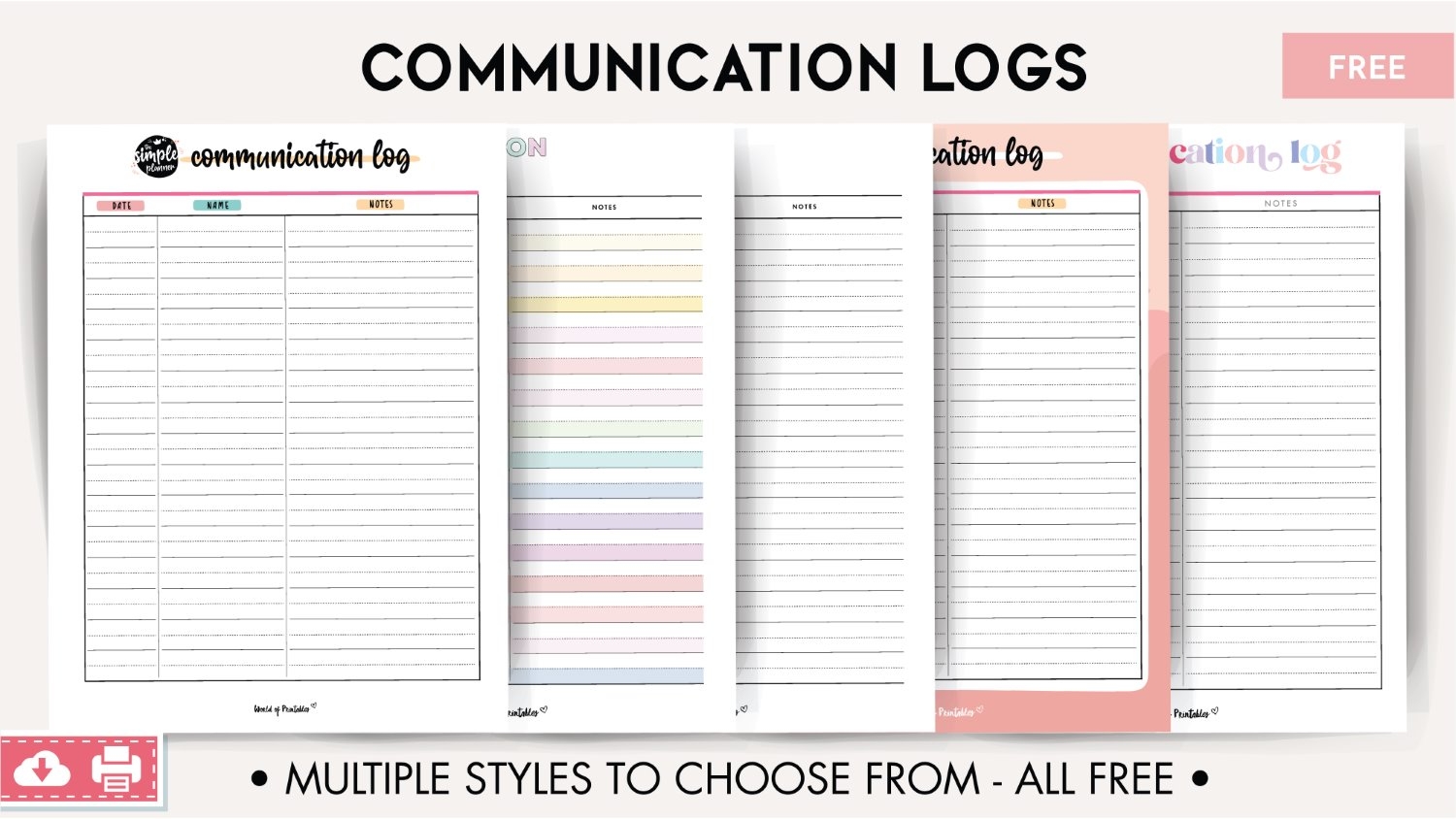 Communication Log World Of Printables