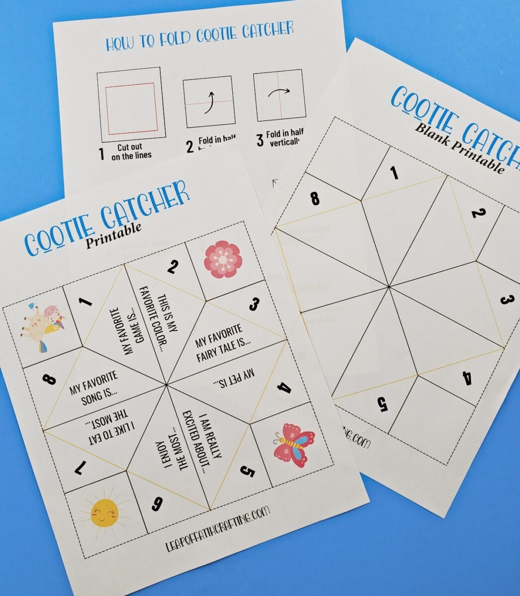 Cootie Catcher Template With FREE Printable For Fortune Teller Game Leap Of Faith Crafting