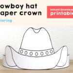 Cowboy Hat Paper Crown Party Coloring Printable Kids Craft Etsy de