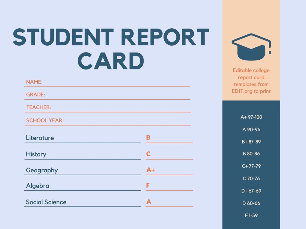 Free Printable Report Card Template