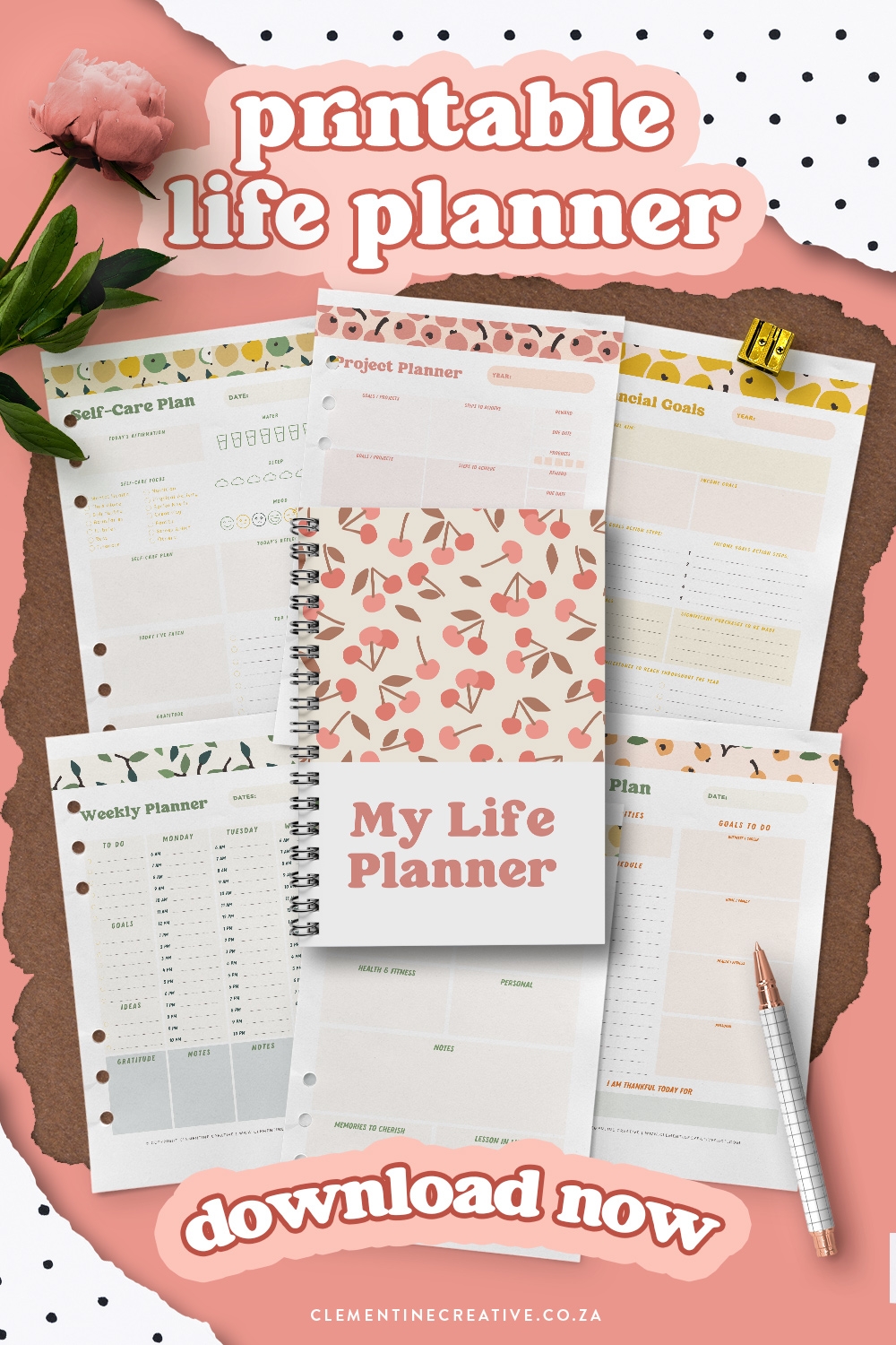 Cute Free Printable Life Planner PDF To Organize Your Life