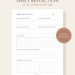 Daily Reflection Printable Daily Journal Template To Do Etsy