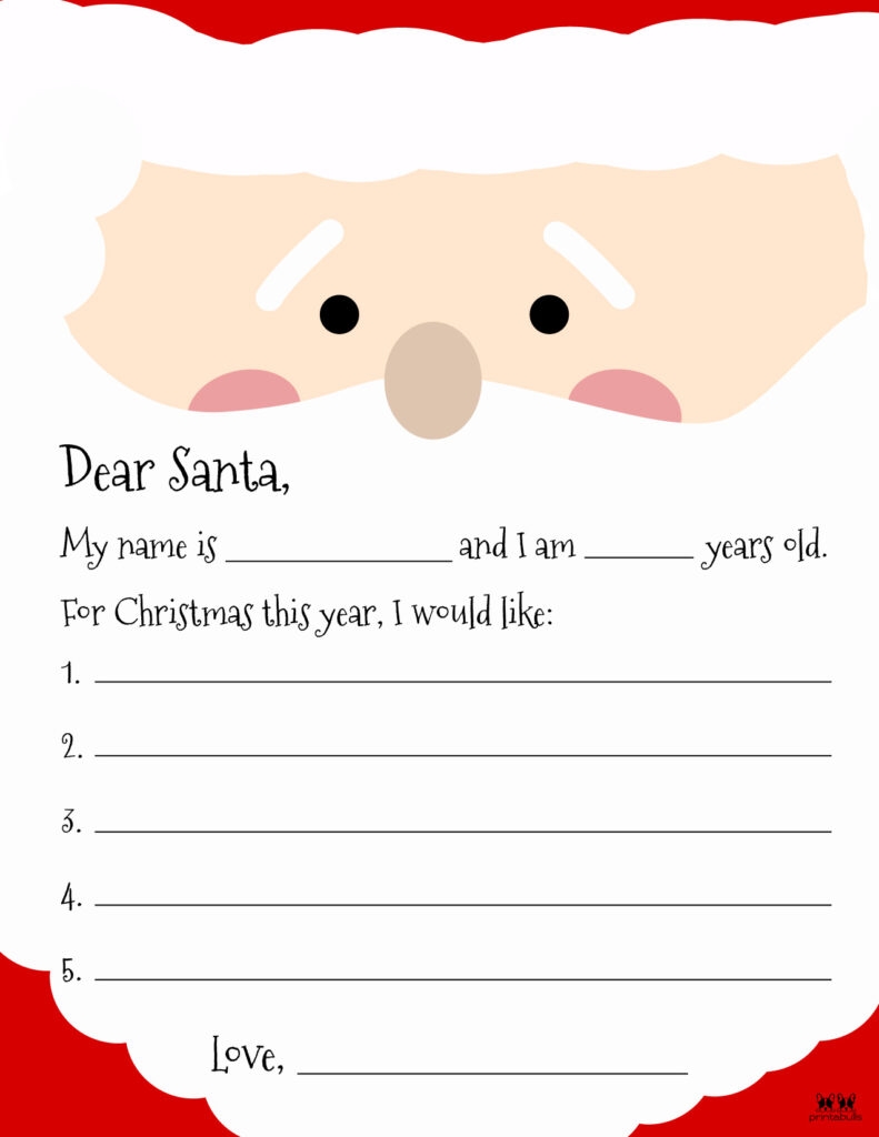 Santa Letter Template Printable Free