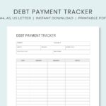 Debt Payment Tracker Printable Debt Payoff Planner Debt Etsy de