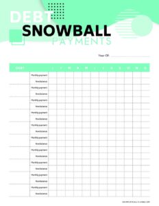 Debt Snowball Free Printable Debt Payoff Worksheet - Fillable Form 2023