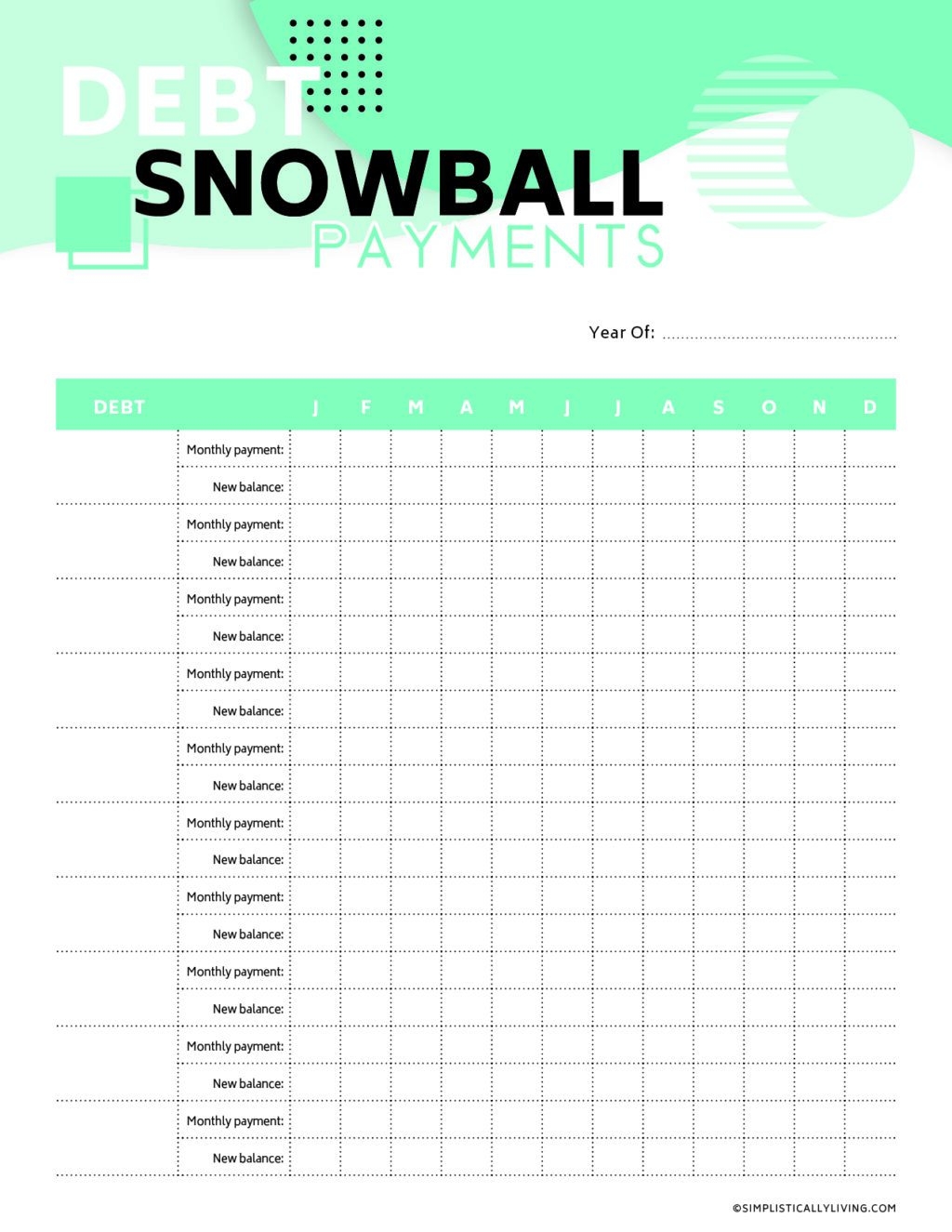 Debt Snowball Free Printable Debt Payoff Worksheet