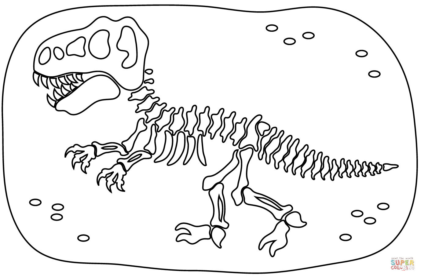 Dinosaur Fossil Coloring Page Free Printable Coloring Pages