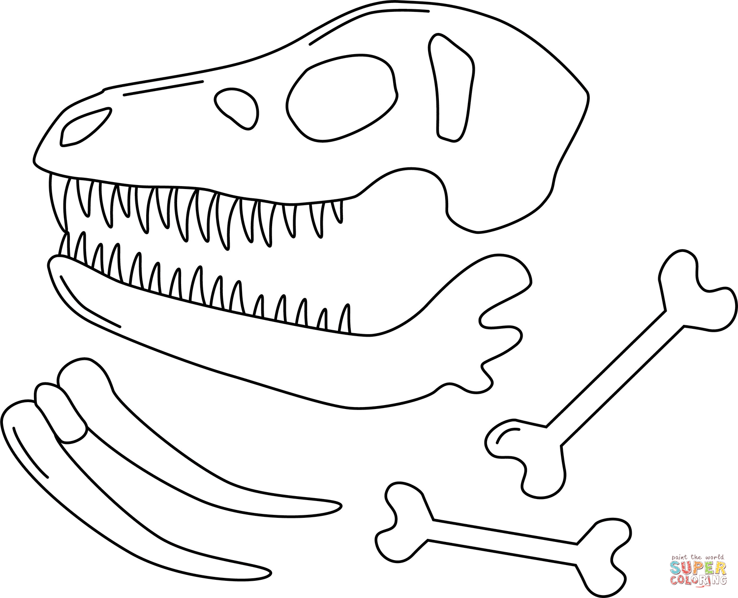 Dinosaur Fossil Coloring Page Free Printable Coloring Pages