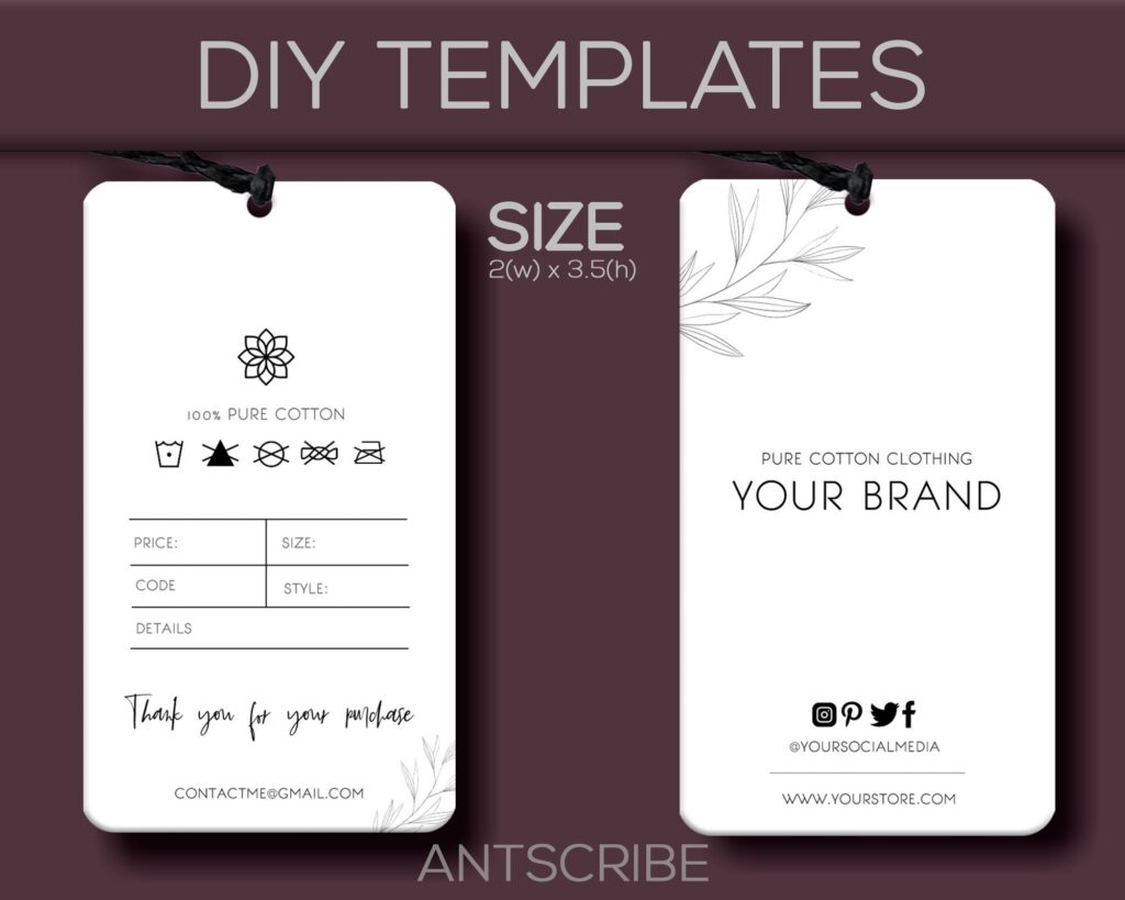 Printable Hang Tag Template