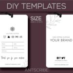 DIY Hang Tag Design Template Editable Printable Modern Thank Etsy Hang Tag Design Diy Hang Tags Tag Design