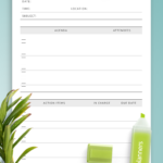 Download Printable Meeting Notes Template PDF