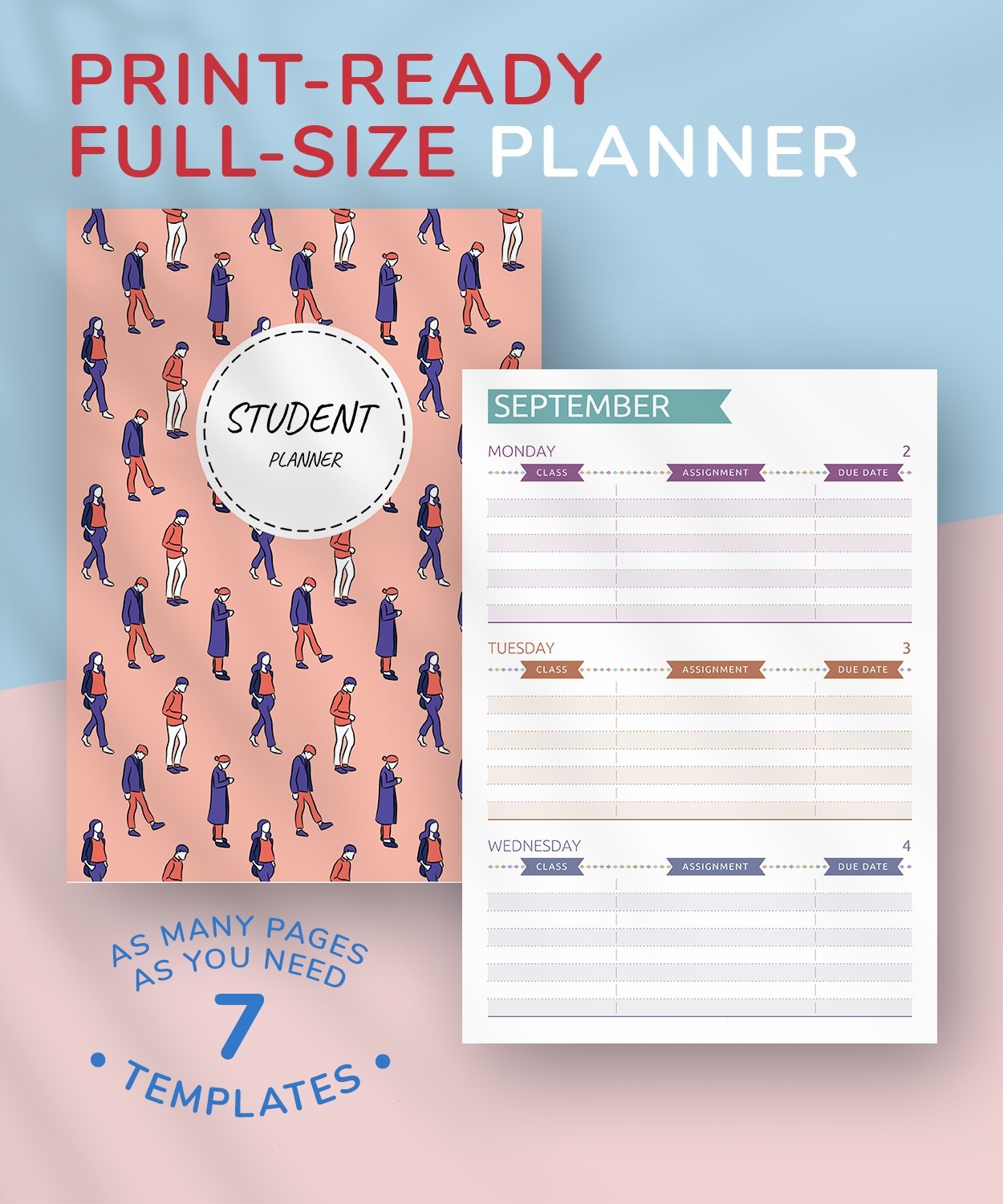 Download Printable Student Planner Casual Style PDF