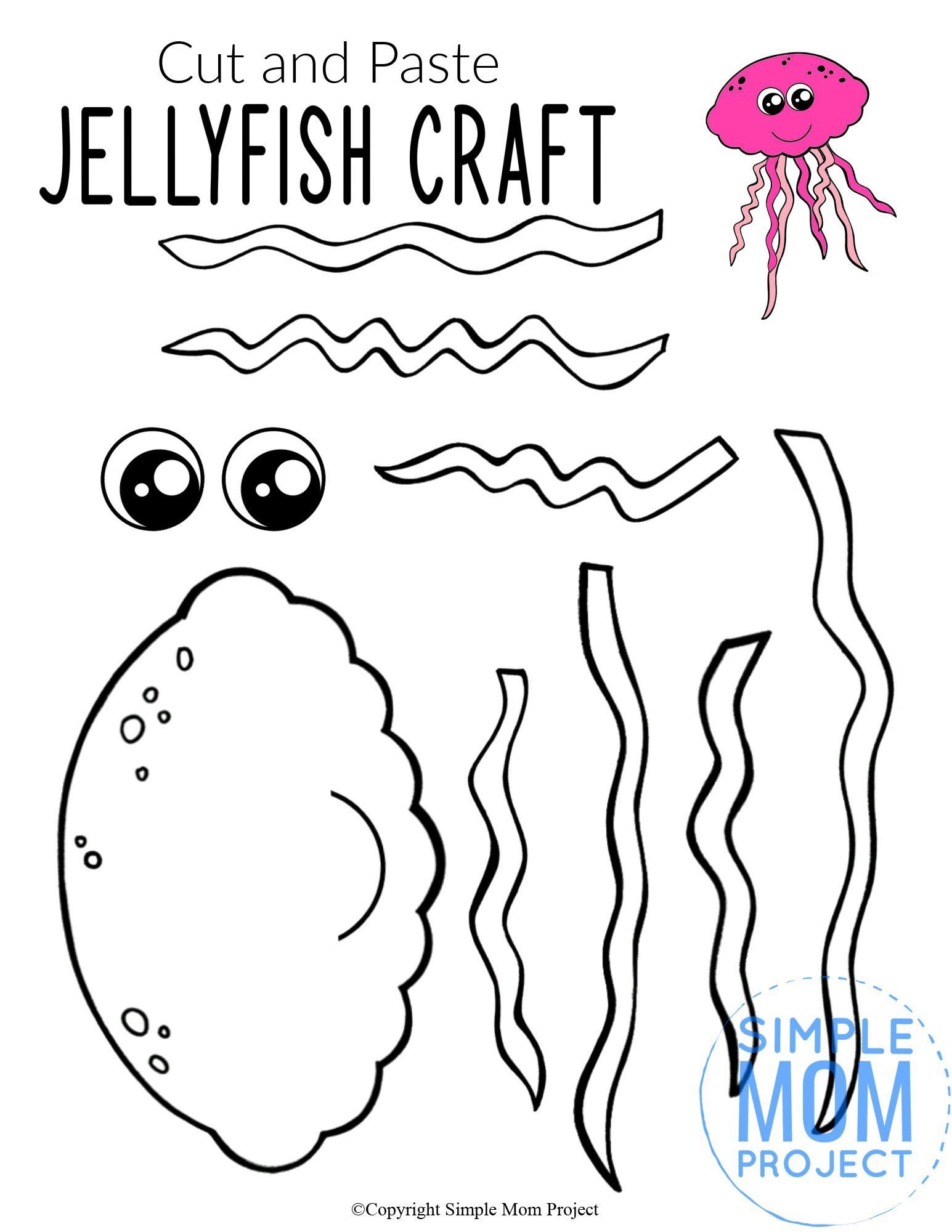 Easy DiY Jellyfish Craft With Free Jellyfish Template Jellyfish Craft Ocean Animal Crafts Animal Crafts For Kids