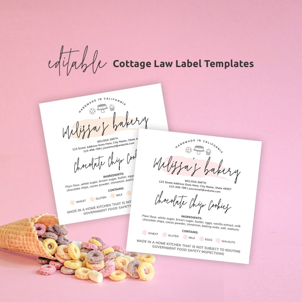 Free Printable Cottage Food Label Template