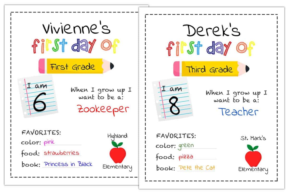 Editable First Day Of School Sign Printable Mrs Merry